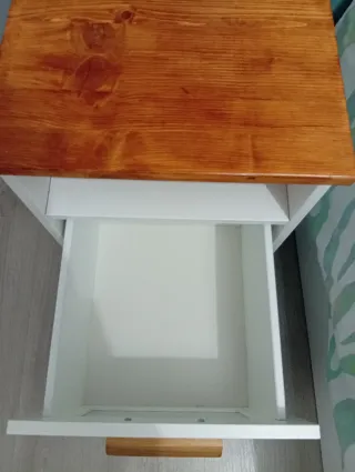 Mesitas de noche madera y cristal