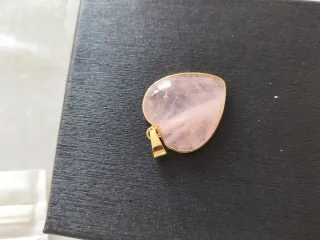 Conjunto Pulsera y Colgante Cuarzo Rosa