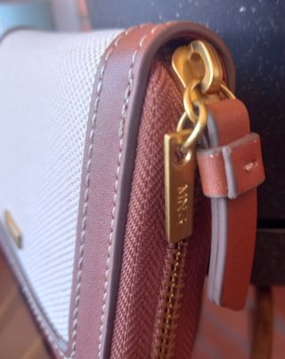 Cartera Mango Mujer Crema y Marrón Nueva