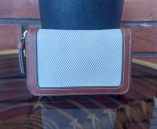 Cartera Mango Mujer Crema y Marrón Nueva