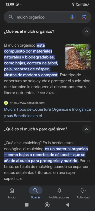 Mantillo Poda triturada Mulching
