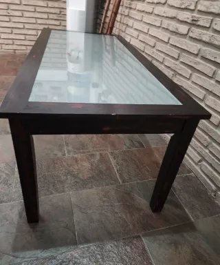 Mesa de centro madera y cristal
