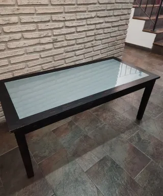Mesa de centro madera y cristal