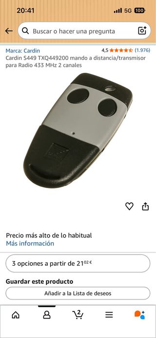 Mando Garaje Cardin.