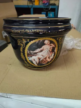 Cachepot Limoges Vintage Pintado