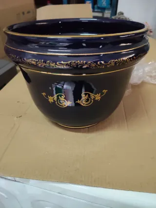 Cachepot Limoges Vintage Pintado