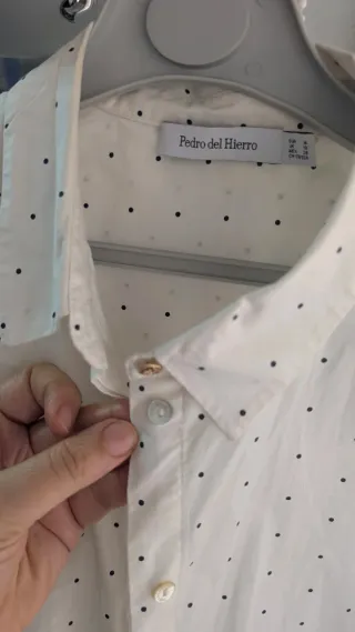 Camisa Pedro del Hierro lunares blanca Talla M