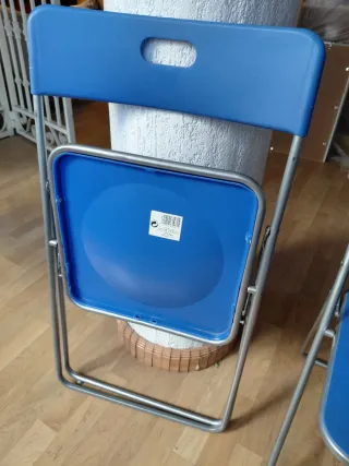 3 Sillas Plegables Azules