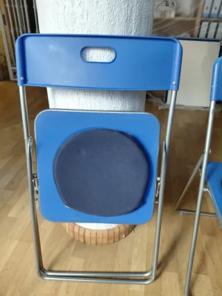 3 Sillas Plegables Azules