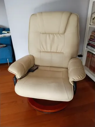 Sillón masaje giratorio piel sintética
