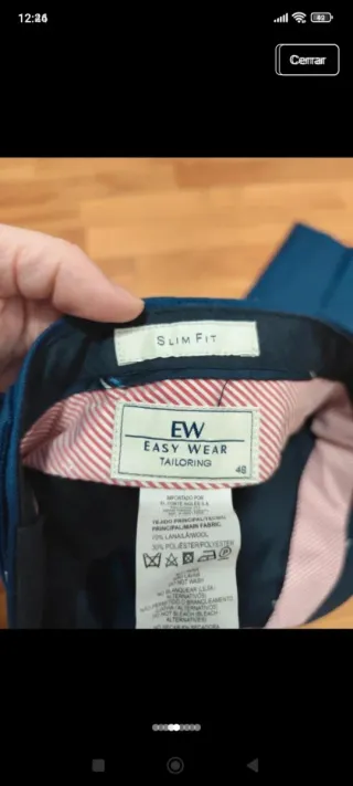 Pantalón de traje Easy Wear Talla 48 Azul