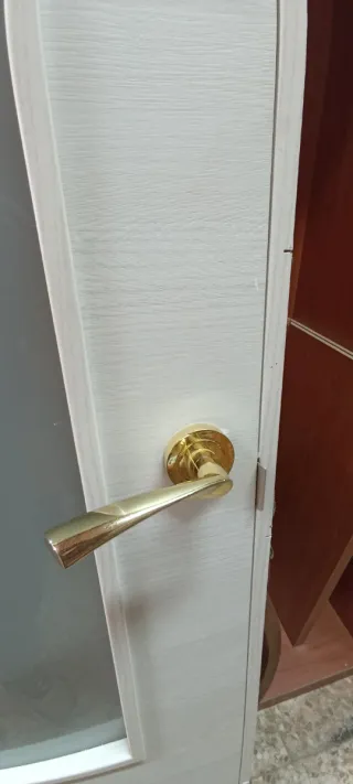 Puerta blanca con cristal