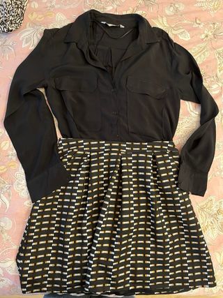 Conjunto falda y blusa estampado