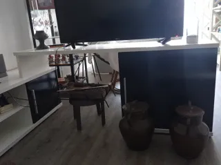 Mueble Salón Modular Blanco y Negro