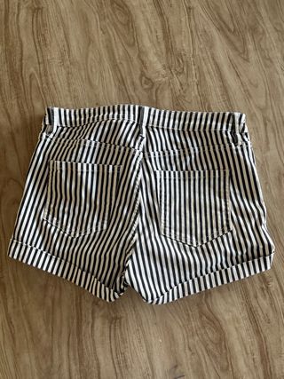 Pantalones cortos H&M T36 a Rayas Blanco y Negro