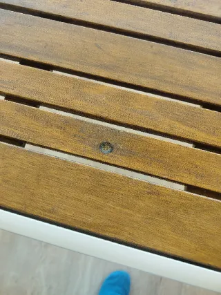 Mesa exterior madera y metal Ikea