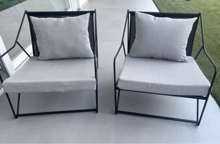 Conjunto sillones jardín 4 plazas + mesa auxiliar