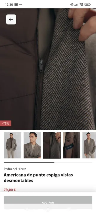 Americana punto espiga hombre