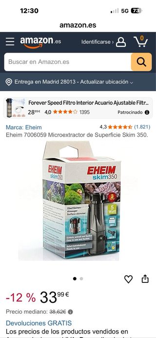 Eheim skim350 Skimmer Superficie Acuario.