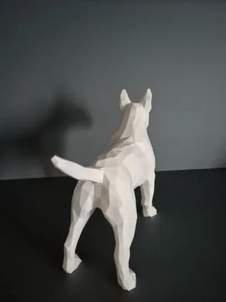 Bull terrier low poly impresso em 3D