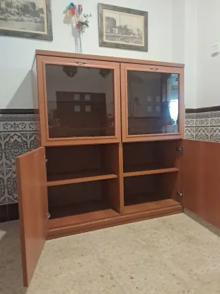 Mueble Comedor Madera y Cristal