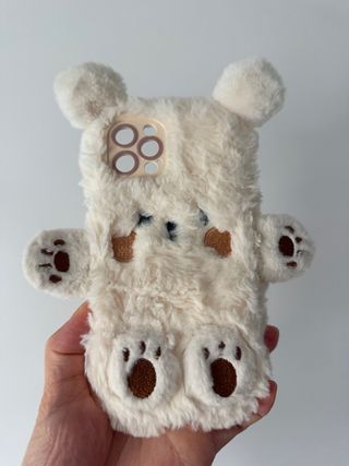 Custodia in peluche per iPhone 12 Pro con orso