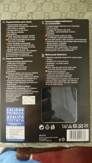 Pasamontañas para casco de moto Talla S/M