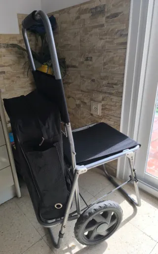 Carro de compra con silla plegable