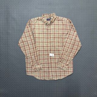 Camisa Flanela Retro Blue M Bege Castanha