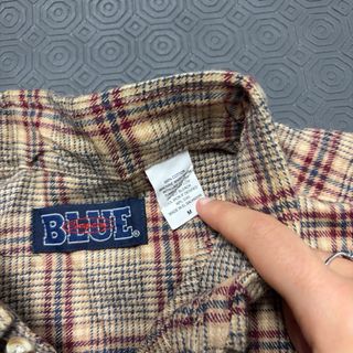 Camisa Flanela Retro Blue M Bege Castanha