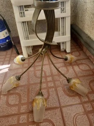 Lámpara de hierro forjado 6 brazos