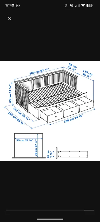 Diván IKEA HEMNES Blanco