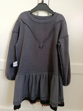 Vestido Sfera niña 6-7 años gris lentejuelas