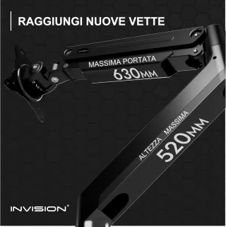 BRACCIO ERGONOMICO A GAS MONITOR TV 40 VESA 360