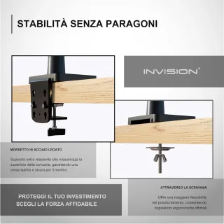 BRACCIO ERGONOMICO A GAS MONITOR TV 40 VESA 360