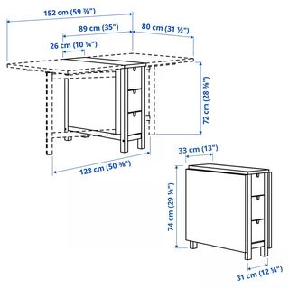 Mesa plegable Ikea blanca Norden