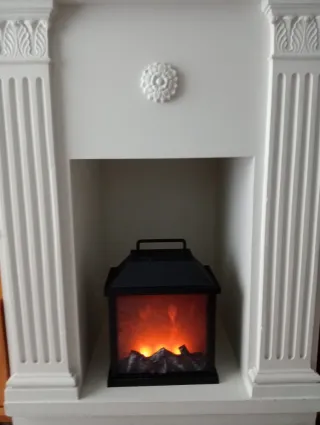 Lámpara chimenea decorativa a pilas