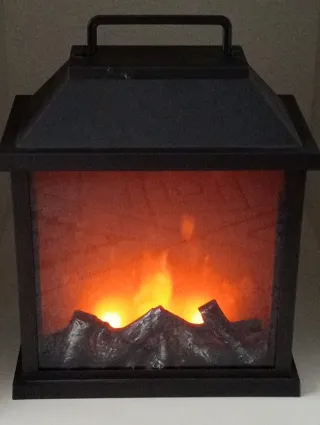 Lámpara chimenea decorativa a pilas