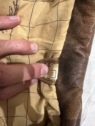 Chaqueta de cuero marrón