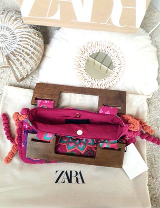 Bolso Zara bordado multicolor