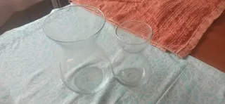 Juego 2 jarrones cristal