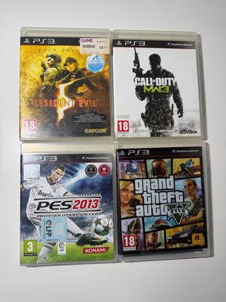 Lote PS3 Sony Negro + 4 juegos