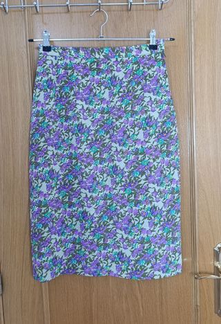 Falda recta tubo estampada lápiz retro vintage