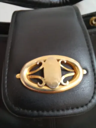 Bolso negro vintage negro piel