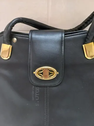 Bolso negro vintage negro piel