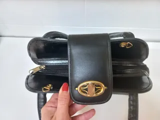 Bolso negro vintage negro piel