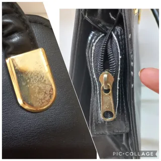 Bolso negro vintage negro piel