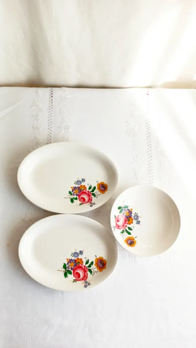 3 Bandejas vintage San Claudio florales