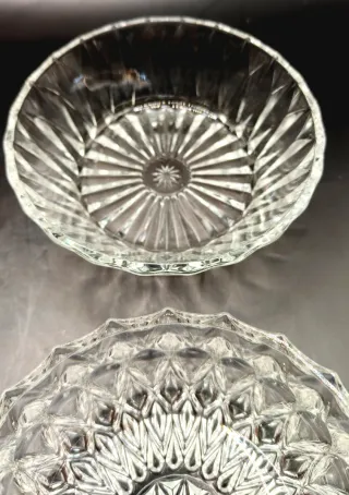 Set 4 Cuencos Cristal Tallado Vintage