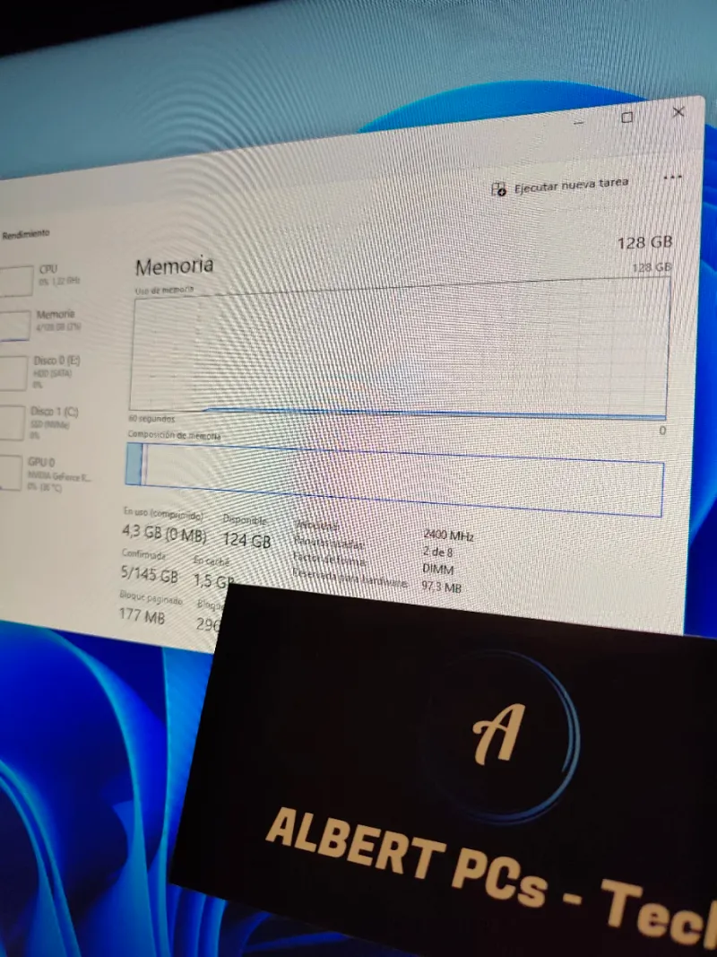 PC 128GB RAM DDR4, RTX 3070, 18 Nucleos 1.5TB SSD+ afbeelding 2